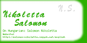 nikoletta salomon business card